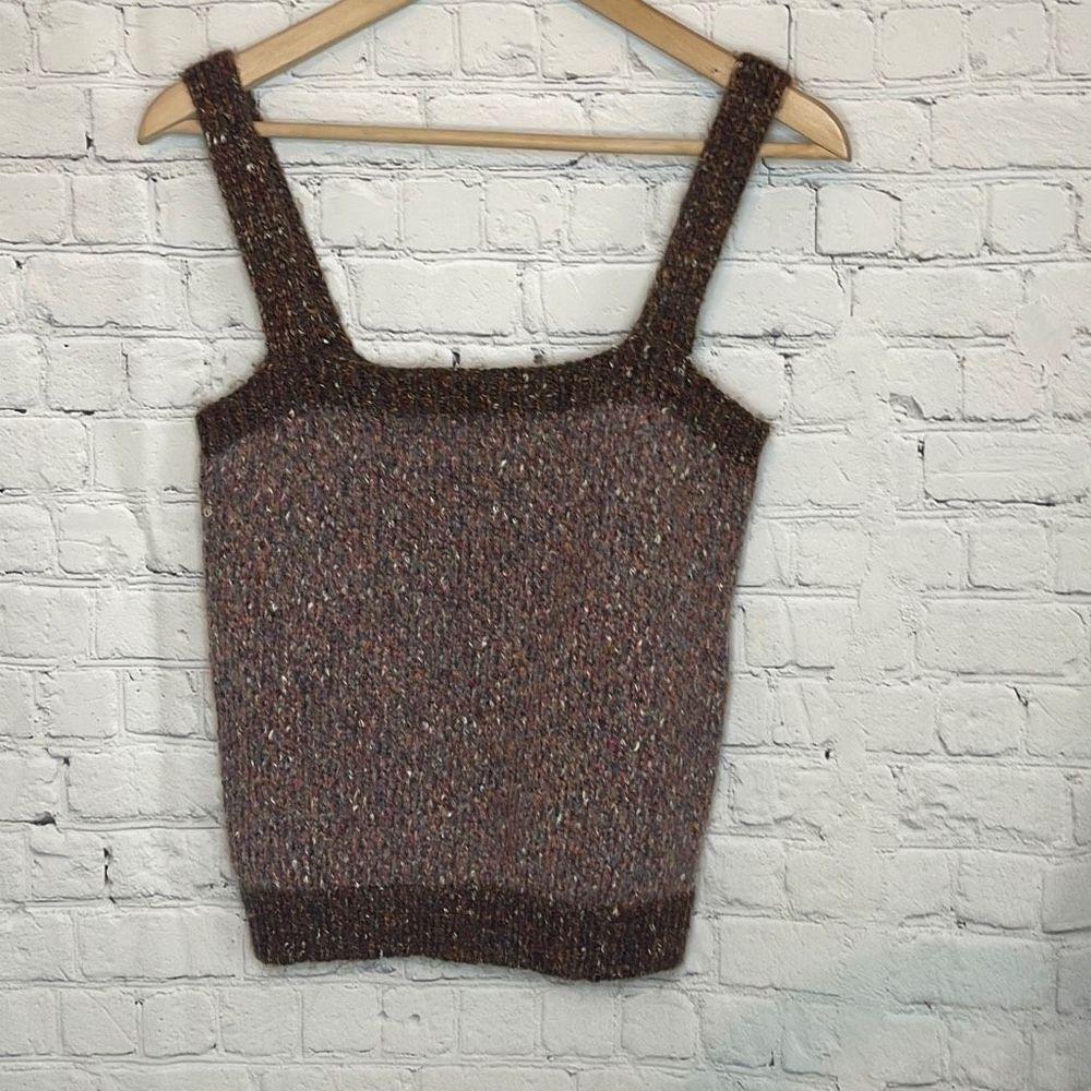 Blu Pepper Brown Woven Top Sweater Tank Top size Medium‎